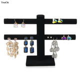 2 Layers Earring Jewelry Display Rack Velvet Bracelet Watch Storage Holder