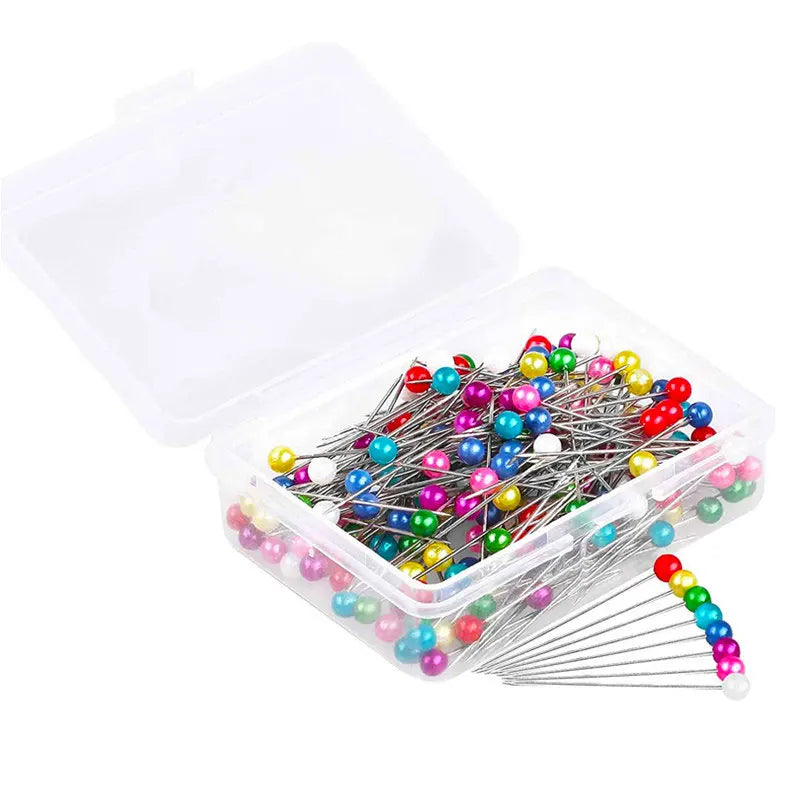200pcs Glass Pearlized Head Pins Multicolor Sewing Pin DIY Sewing Crafts
