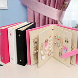 48 Holes Earrings Display Stand Leather Album Earring Holder Showcase