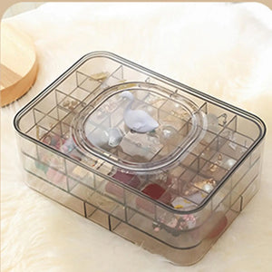 Acrylic Jewelry Storage Box Three Layers Clear Earring Container Necklace Case
