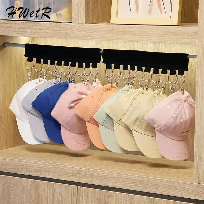 Cap Organizer Hanger 10 Clips Baseball Cap Holder Storage Foldable Hat Organizer