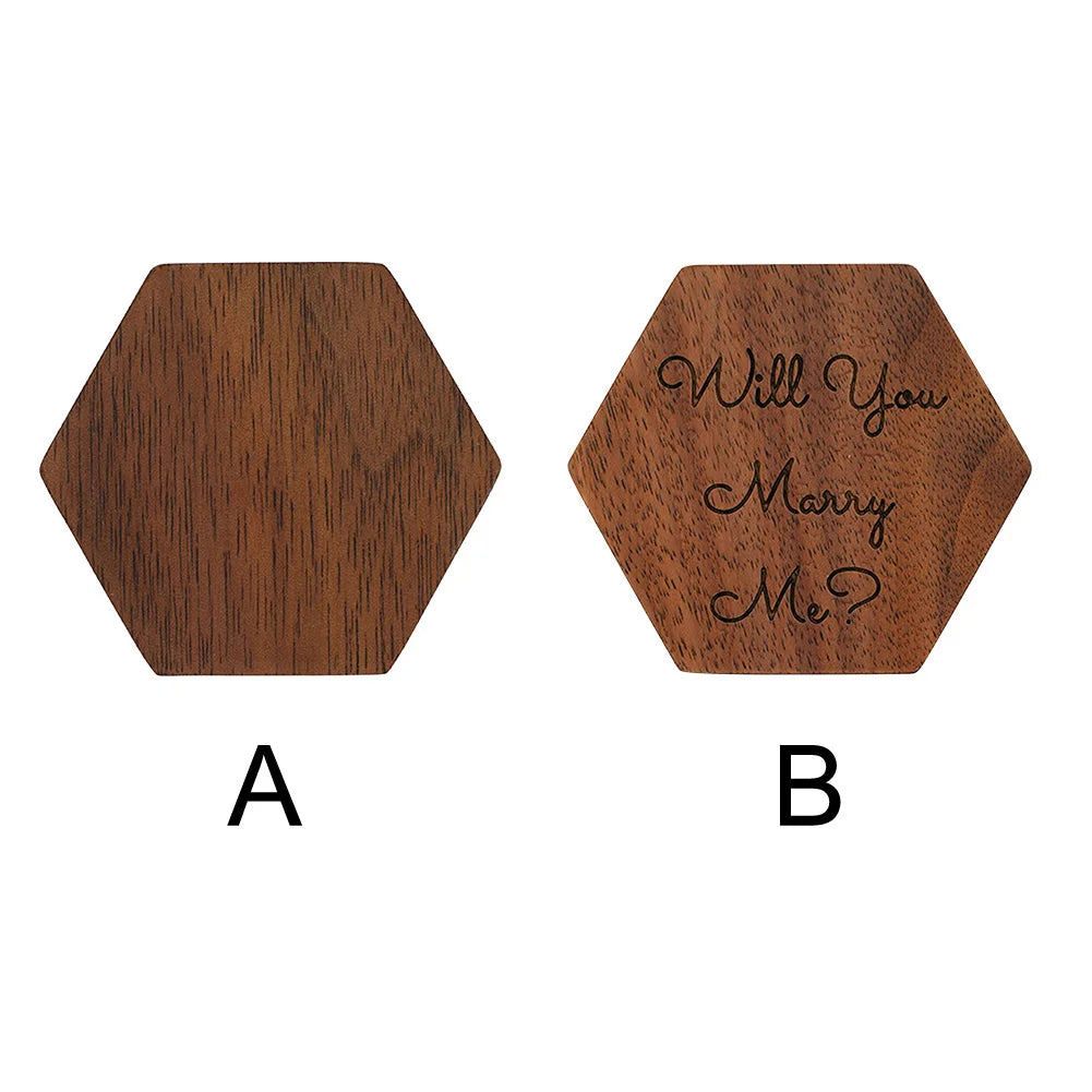 Vintage Walnut Jewelry Box for Wedding Engagement