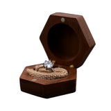 Vintage Walnut Jewelry Box for Wedding Engagement