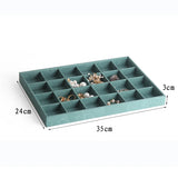 Dark Green Velvet Jewelry Ring Tray Organizer
