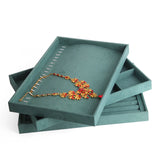 Dark Green Velvet Jewelry Ring Tray Organizer