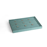 Dark Green Velvet Jewelry Ring Tray Organizer