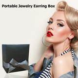 Portable Earrings Storage Box Necklace Bracelet Ribbon Jewelry Case