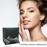 Portable Earrings Storage Box Necklace Bracelet Ribbon Jewelry Case