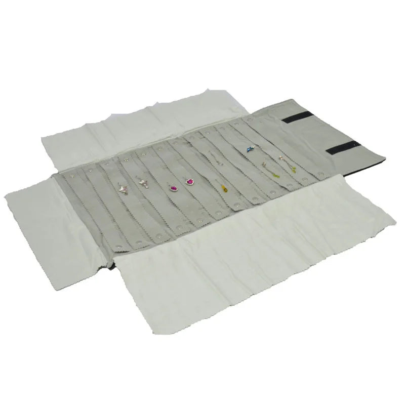 Portable Travel Jewelry Roll Bag for 60 Pairs of Earrings Display Case