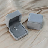 Portable Gray Flannel Box Jewelry Display Ring Box Pendant Necklace Storage