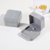 Portable Gray Flannel Box Jewelry Display Ring Box Pendant Necklace Storage