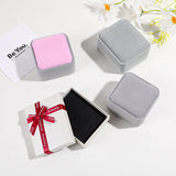 Portable Gray Flannel Box Jewelry Display Ring Box Pendant Necklace Storage