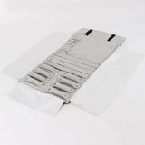 Portable Gray Velvet Jewelry Display Set Travel Roll Bag