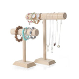 Wooden T-Bar Jewelry Display Stand
