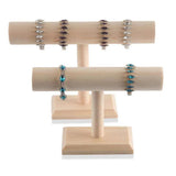 Portable Wooden Bracelet Chain T-Bar Rack Display Stand