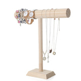 Wooden T-Bar Jewelry Display Stand