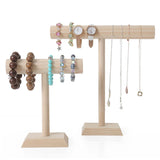 Wooden T-Bar Bracelet Chain Jewelry Display Stand