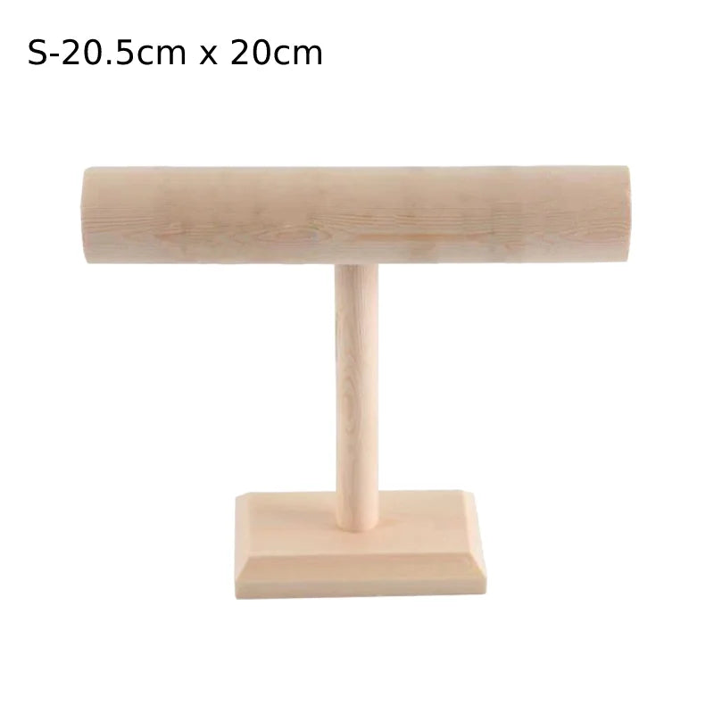 Portable Wooden Bracelet Chain T-Bar Rack Display Stand