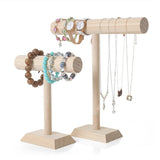 Wooden T-Bar Bracelet Chain Jewelry Display Stand