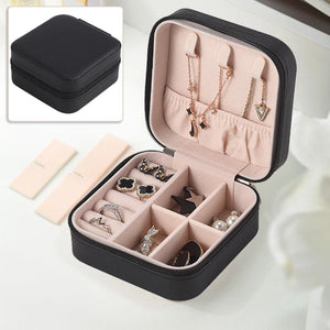 Portable Jewelry Box Zipper Travel Storage For Earrings Rings H9
