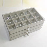 Portable Jewelry Box 3 Layers Tray Organizer Display Travel Jewelry Case Boxes