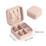 Portable Jewelry Box Organizer Travel Case Mirror