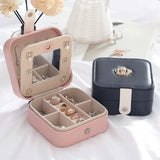 Portable Jewelry Box Travel Jewelry Case Leather Storage Zipper