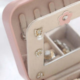 Portable Jewelry Box Travel Jewelry Case Leather Storage Zipper