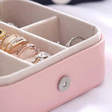 Portable Jewelry Box Travel Jewelry Case Leather Storage Zipper