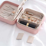 Portable Jewelry Box Travel Jewelry Case Leather Storage Zipper