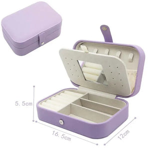 Portable Jewelry Box Organizer Rings Earrings Display Travel Case