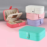 Portable Jewelry Box Organizer Rings Earrings Display Travel Case