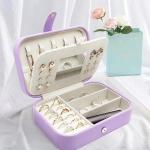 Portable Jewelry Box Organizer Rings Earrings Display Travel Case