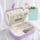 Portable Jewelry Box Organizer Rings Earrings Display Travel Case