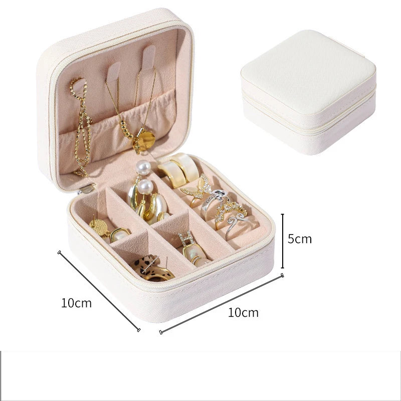Portable Jewelry Box Ring Necklace Earrings Organizer