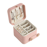 Portable Jewelry Box PU Leather Storage Case Organizer for Women Gift