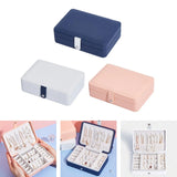 Portable Jewelry Box Organizer with 6 Hooks Single Layer