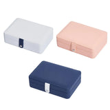 Portable Jewelry Box Organizer with 6 Hooks Single Layer