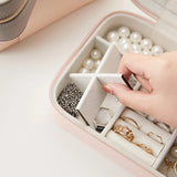 Portable Jewelry Box Organizer Travel Case PU Leather Jewelry Storage Box