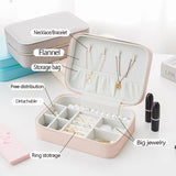 Portable Jewelry Box Organizer Travel Case PU Leather Jewelry Storage Box