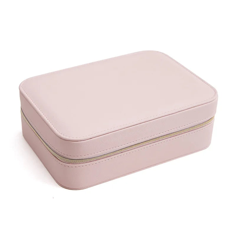 Portable Jewelry Box Organizer Travel Case PU Leather Jewelry Storage Box