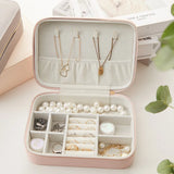 Portable Jewelry Box Organizer Travel Case PU Leather Jewelry Storage Box