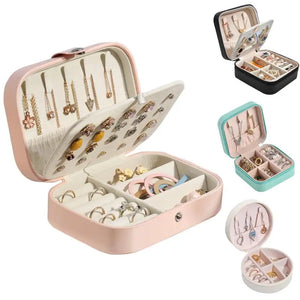 Portable Jewelry Box Organizer Travel Storage Case Necklace Earring Ring Display