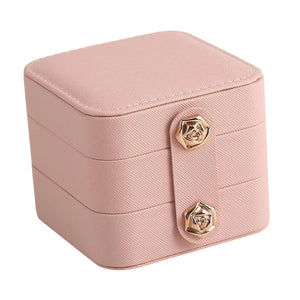 Portable Jewelry Box PU Leather Waterproof Organizer for Rings