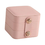 Portable Jewelry Box Waterproof PU Leather Soft Velvet Lined Display Case Holder