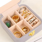 Portable Leather Jewelry Box Travel Storage Holder
