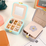 Portable Leather Jewelry Box Travel Storage Holder