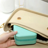 Portable Jewelry Box w/ Mirror Travel Case PU Leather Storage