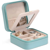 Portable Jewelry Box w/ Mirror Travel Case PU Leather Storage