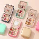 Portable Jewelry Box w/ Mirror Travel Case PU Leather Storage